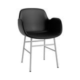 Form Armchair: Steel Base + Full Upholstered + Grey