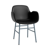 Form Armchair: Steel Base + Full Upholstered + Blue
