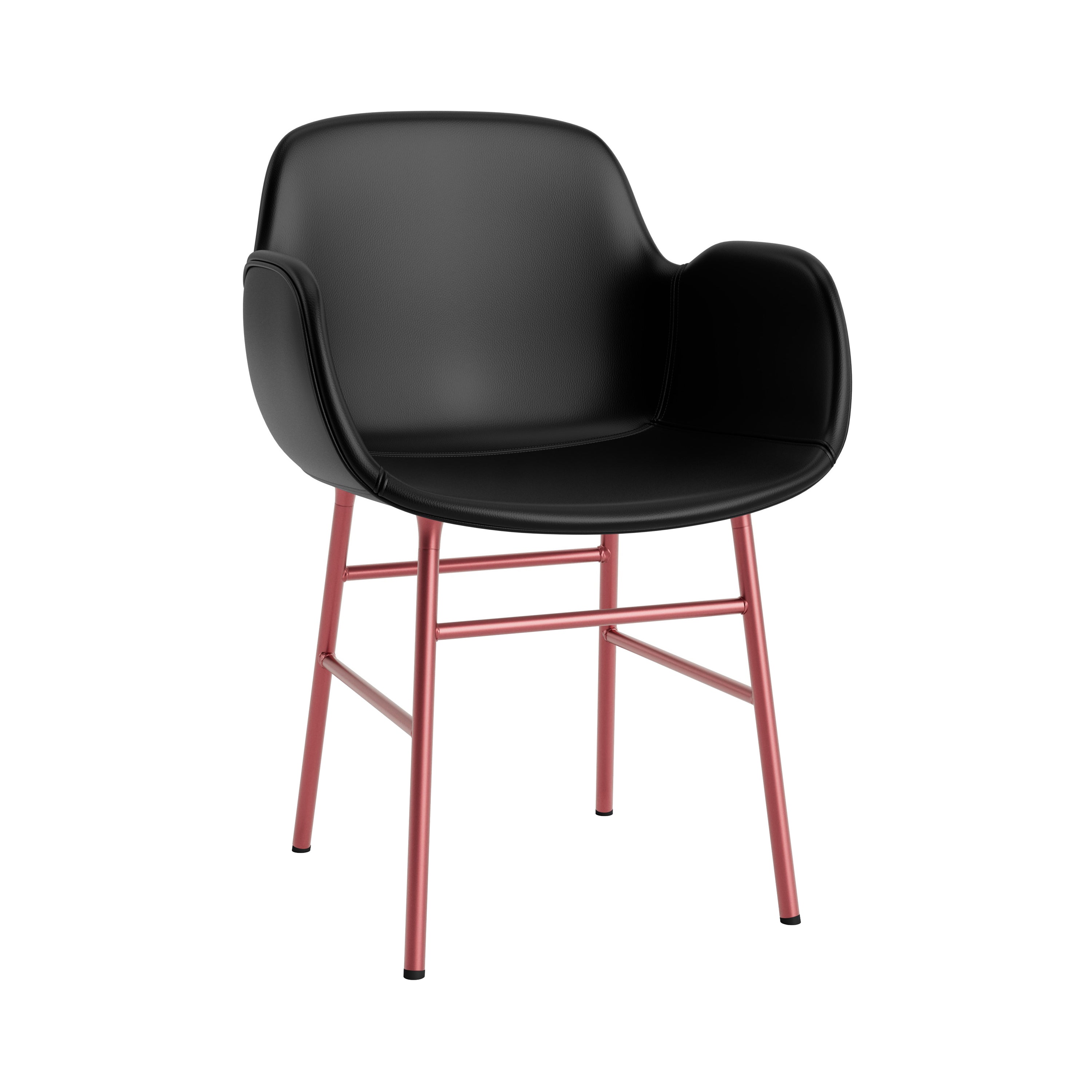 Form Armchair: Steel Base + Full Upholstered + Red