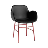 Form Armchair: Steel Base + Full Upholstered + Red