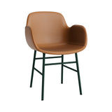 Form Armchair: Steel Base + Full Upholstered + Green
