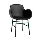 Form Armchair: Steel Base + Full Upholstered + Green