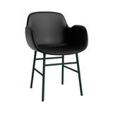 Form Armchair: Steel Base + Full Upholstered + Green