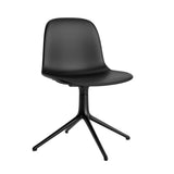 Form Chair: Swivel Upholstered + Black Aluminum + Without Casters