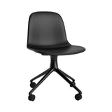 Form Chair: Swivel Upholstered + Black Aluminum + With Casters