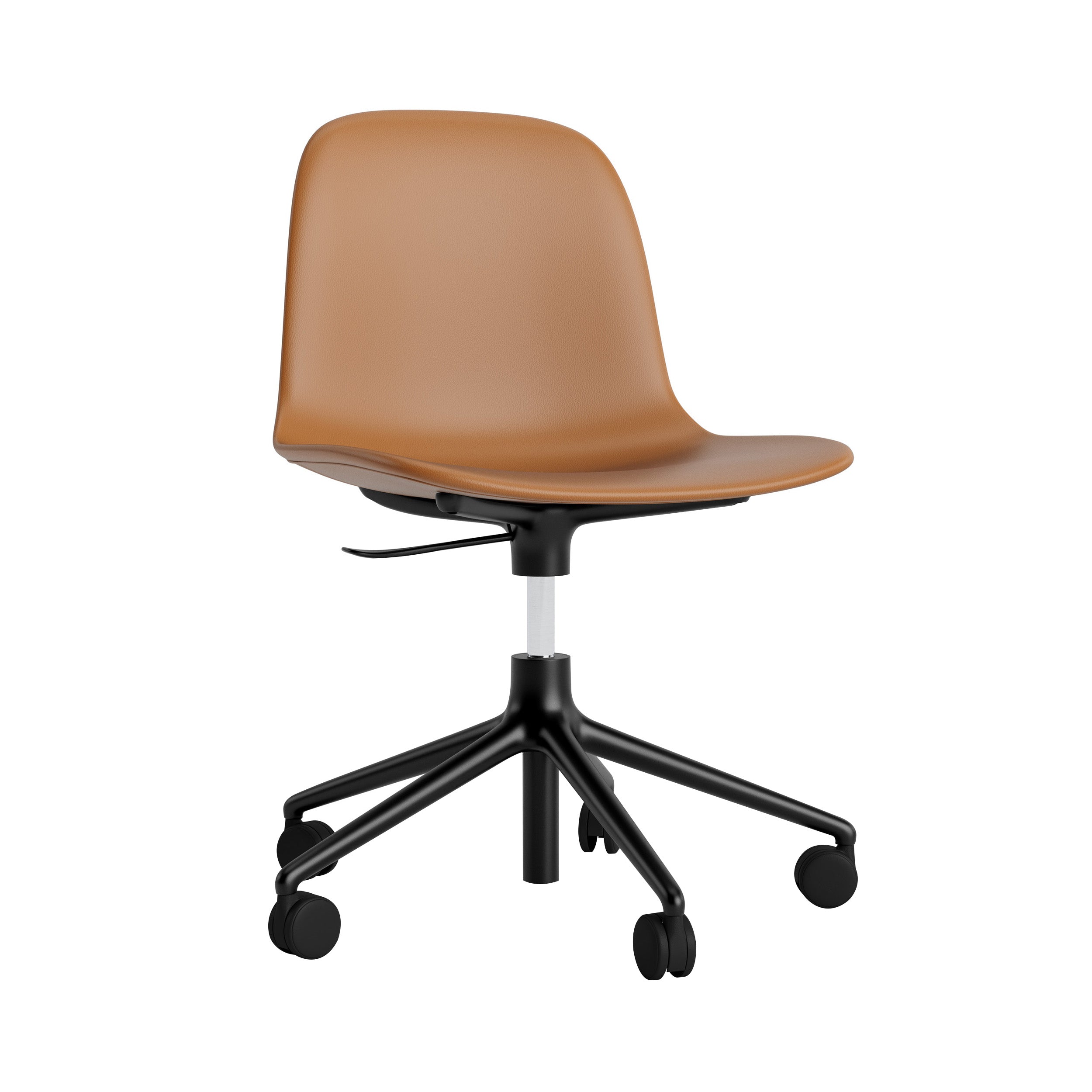 Form Chair: Swivel 5W Gaslift Upholstered + Black Aluminum