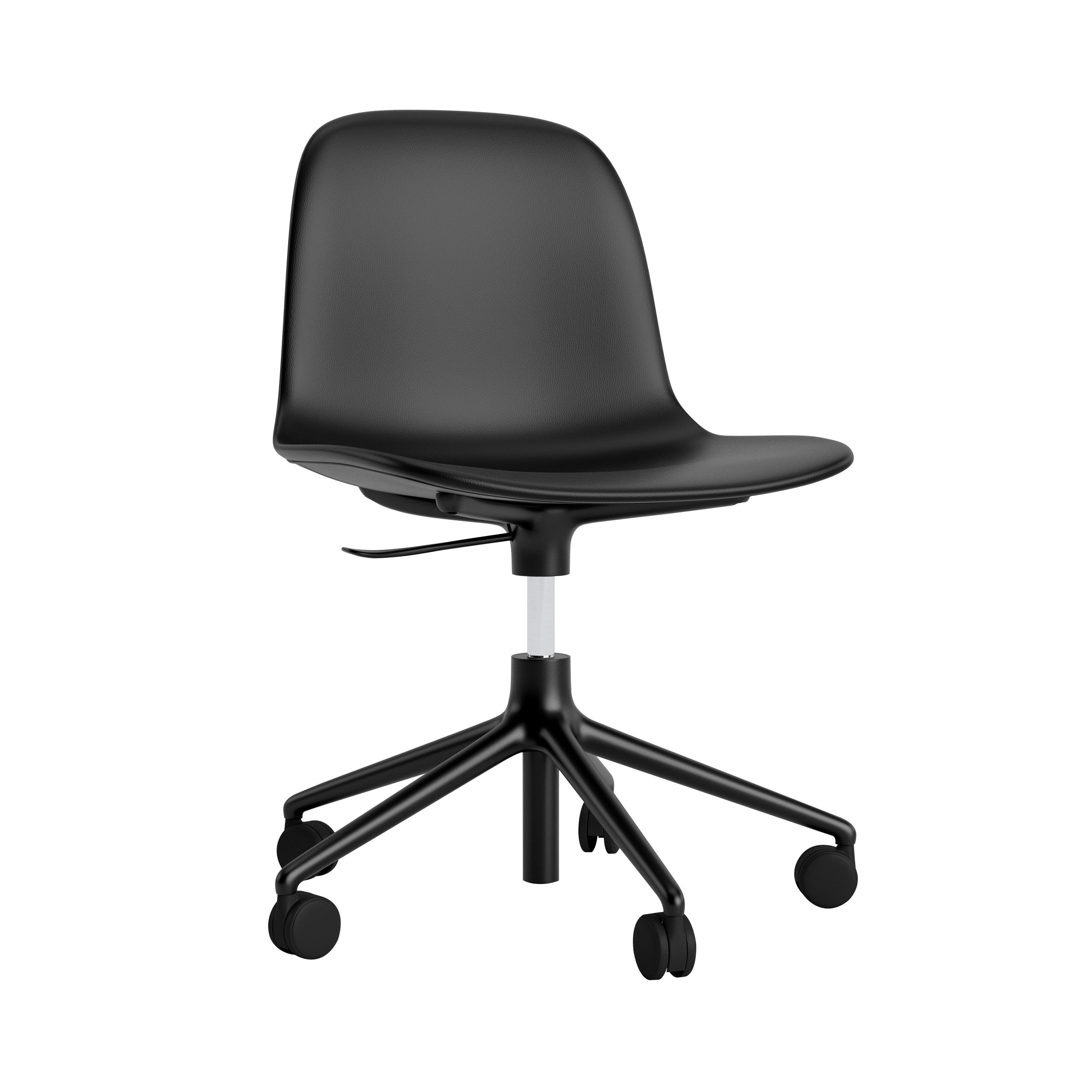 Form Chair: Swivel 5W Gaslift Upholstered + Black Aluminum