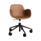 Form Armchair: Swivel 5W Gaslift Upholstered + Black Aluminum