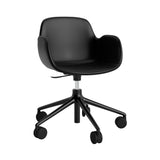Form Armchair: Swivel 5W Gaslift Upholstered + Black Aluminum