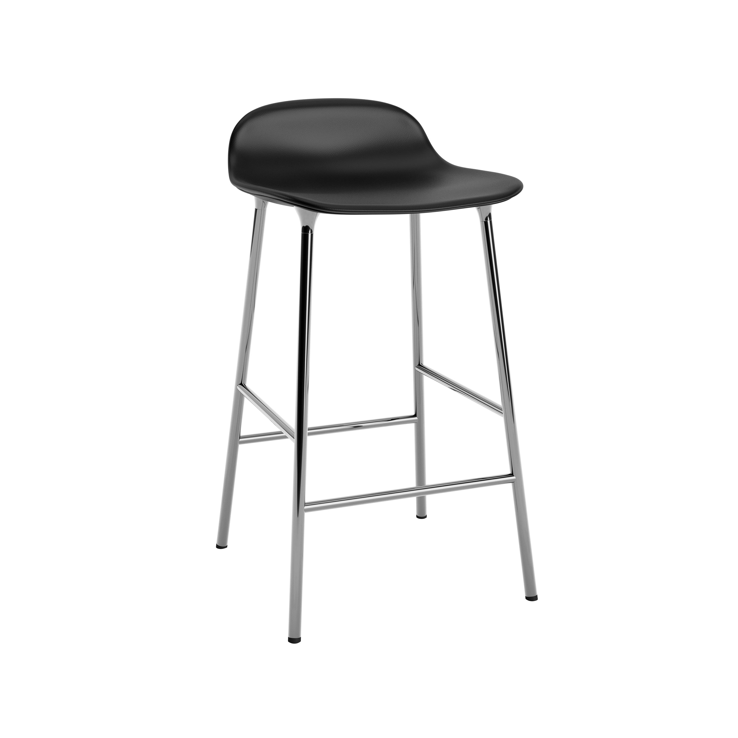 Form Bar + Counter Stool: Chrome Upholstered + Counter