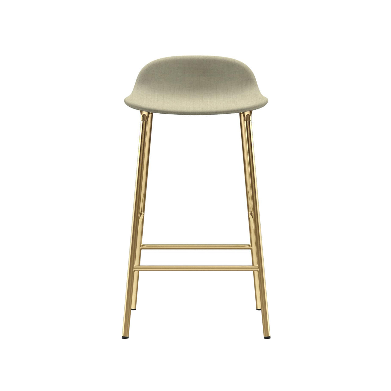 Form Bar + Counter Stool: Brass Upholstered + Counter