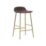Form Bar + Counter Stool: Brass Base + Upholstered + Counter