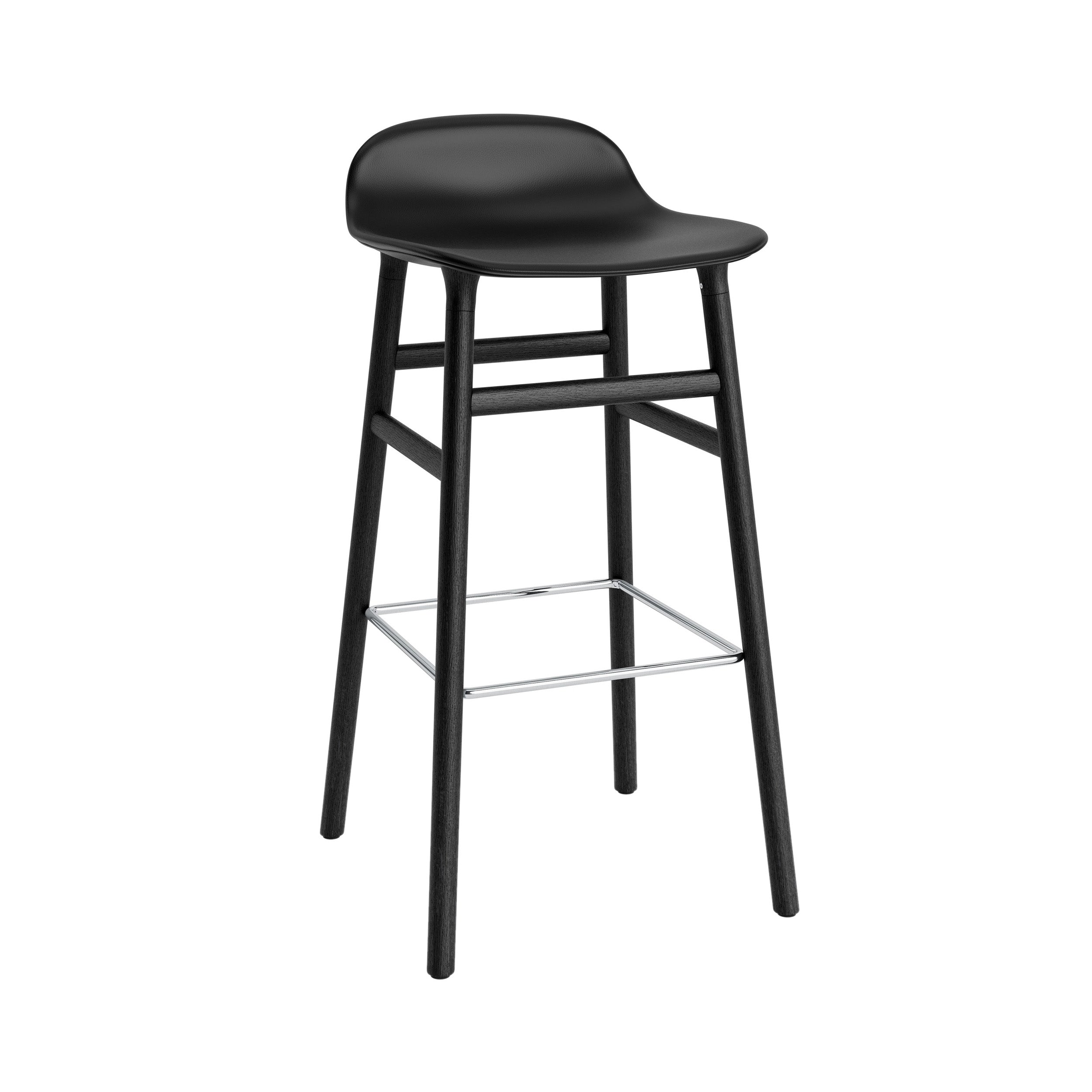 Form Bar + Counter Stool: Black Oak Base + Upholstered + Bar