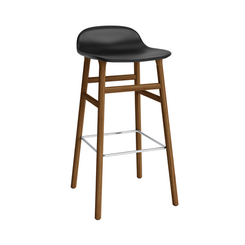 Form Bar + Counter Stool: Walnut Base + Upholstered + Bar