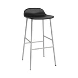 Form Bar Stool: Steel Base + Upholstered + Grey