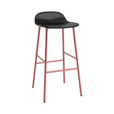 Form Bar Stool: Steel Base + Upholstered + Red