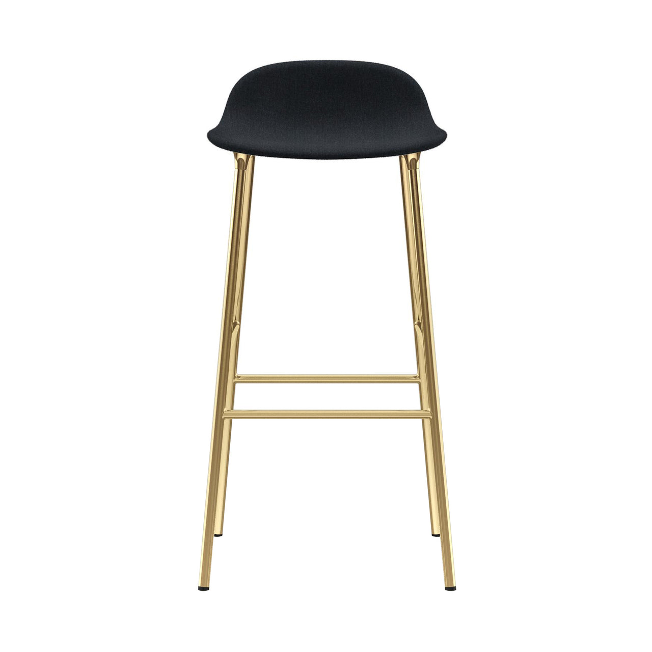 Form Bar + Counter Stool: Brass Upholstered + Bar