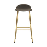 Form Bar + Counter Stool: Brass Upholstered + Bar