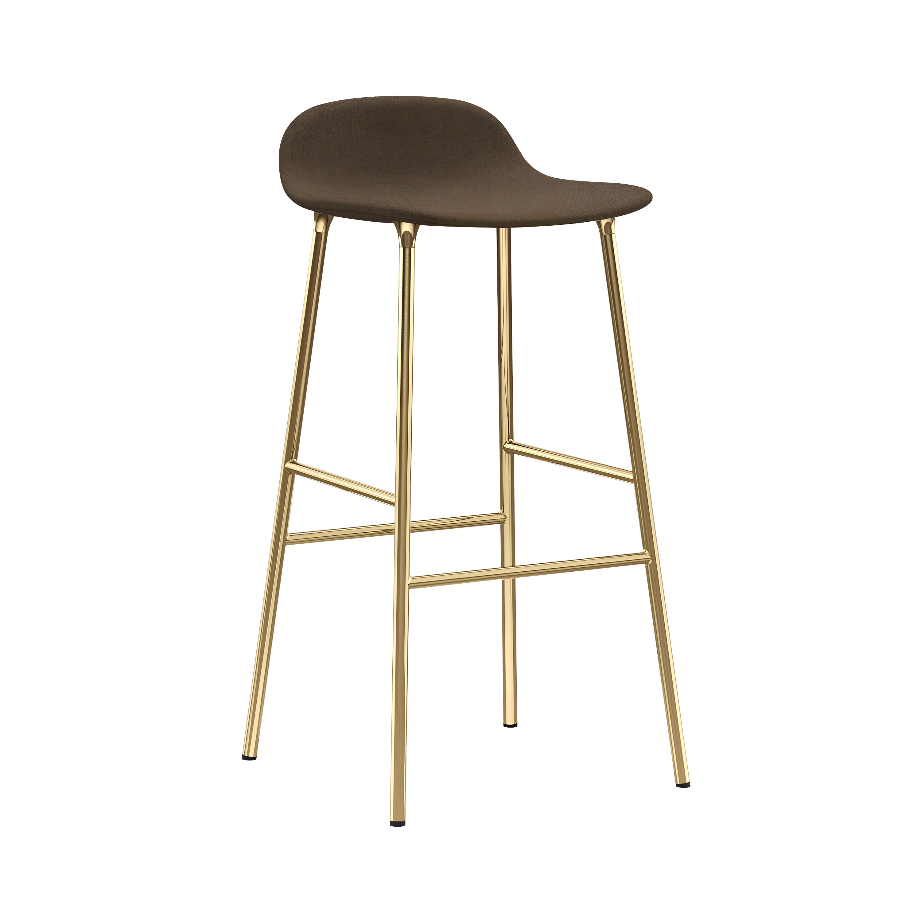 Form Bar + Counter Stool: Brass Base + Upholstered + Bar