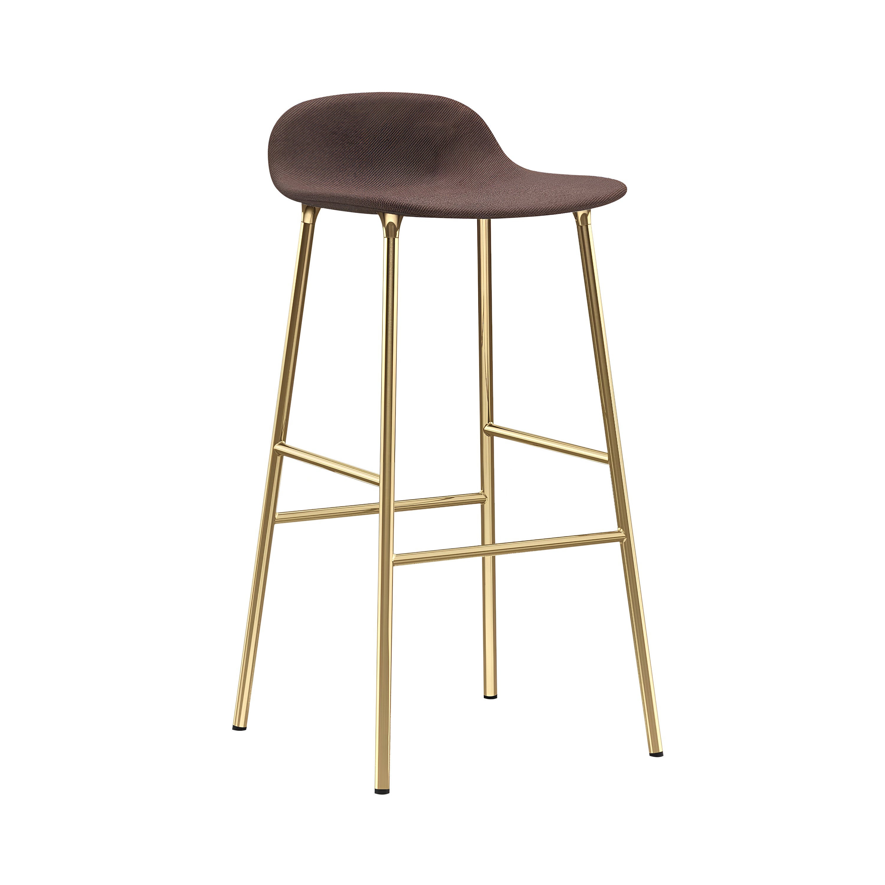 Form Bar + Counter Stool: Brass Base + Upholstered + Bar