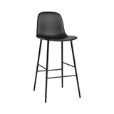 Form Bar Chair: Steel Base + Upholstered + Black
