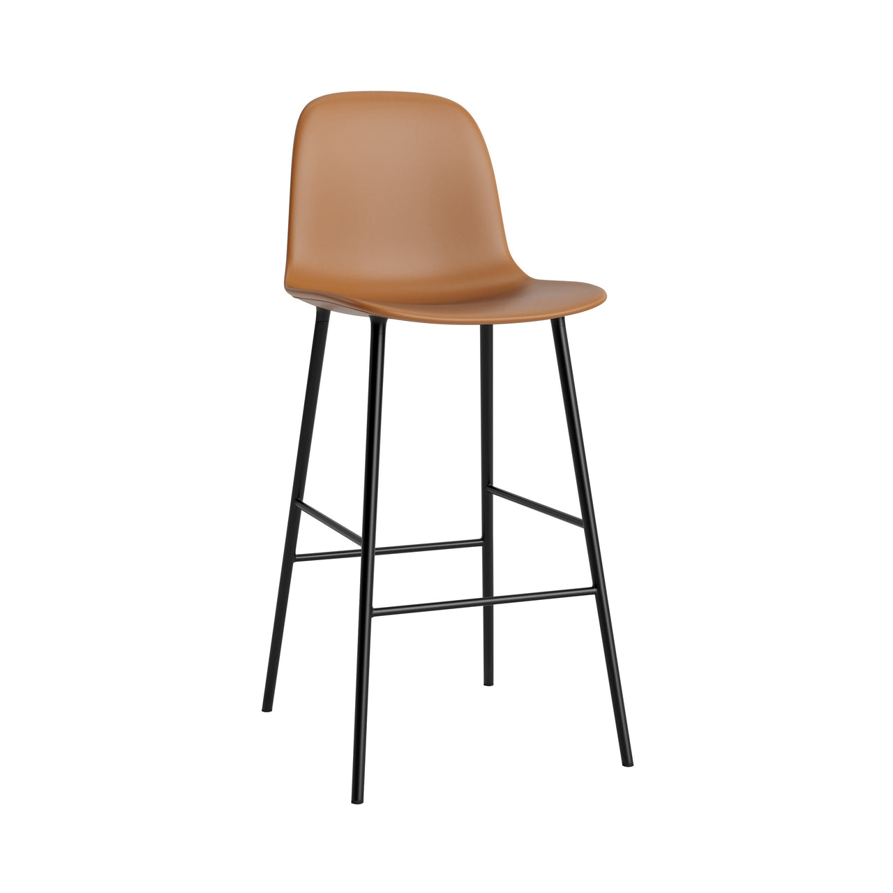 Form Bar Chair: Steel Base + Upholstered + Black