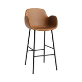 Form Bar Armchair: Steel Base + Upholstered + Black