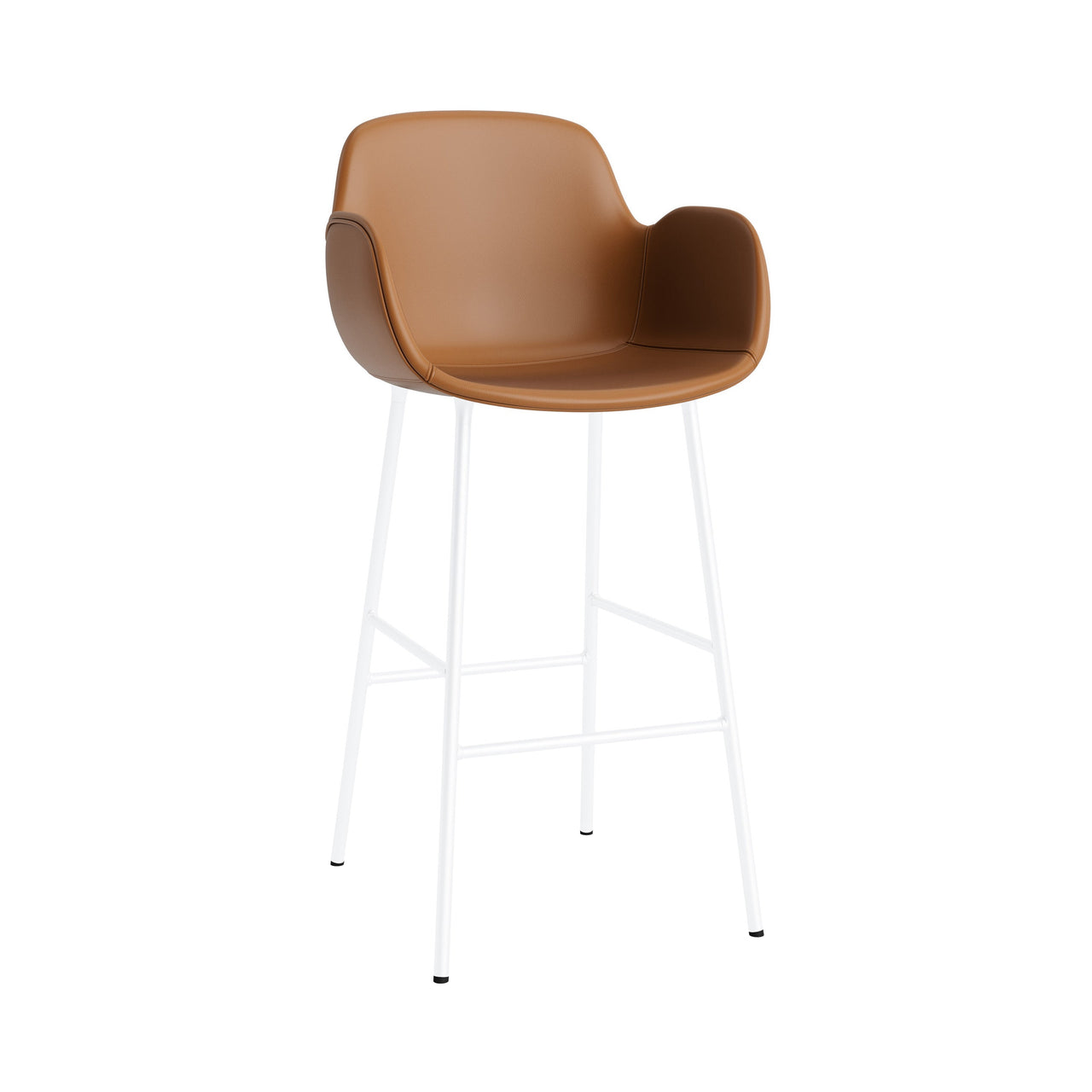 Form Bar Armchair: Steel Base + Fully Upholstered + White