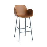 Form Bar Armchair: Steel Base + Upholstered + Blue