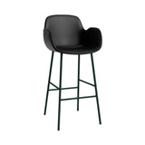 Form Bar Armchair: Steel Base + Upholstered + Green