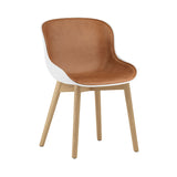 Hyg Chair: Wood Base + Front Upholstered + Oak + White
