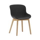 Hyg Chair: Wood Base + Front Upholstered + Oak + Black