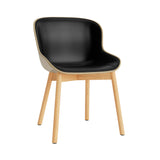 Hyg Chair: Wood Base + Front Upholstered + Oak + Sand