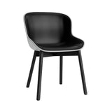 Hyg Chair: Wood Base + Front Upholstered + Black Oak + Grey