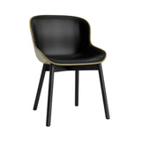 Hyg Chair: Wood Base + Front Upholstered + Black Oak + Olive