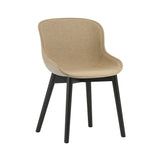 Hyg Chair: Wood Base + Front Upholstered + Black Oak + Sand