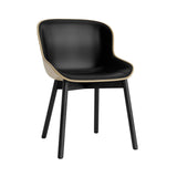 Hyg Chair: Wood Base + Front Upholstered + Black Oak + Sand