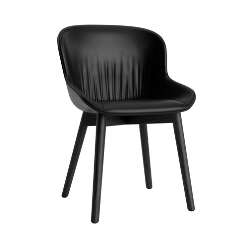 Hyg Comfort Chair: Wood Base + Full Upholstered + Black Oak