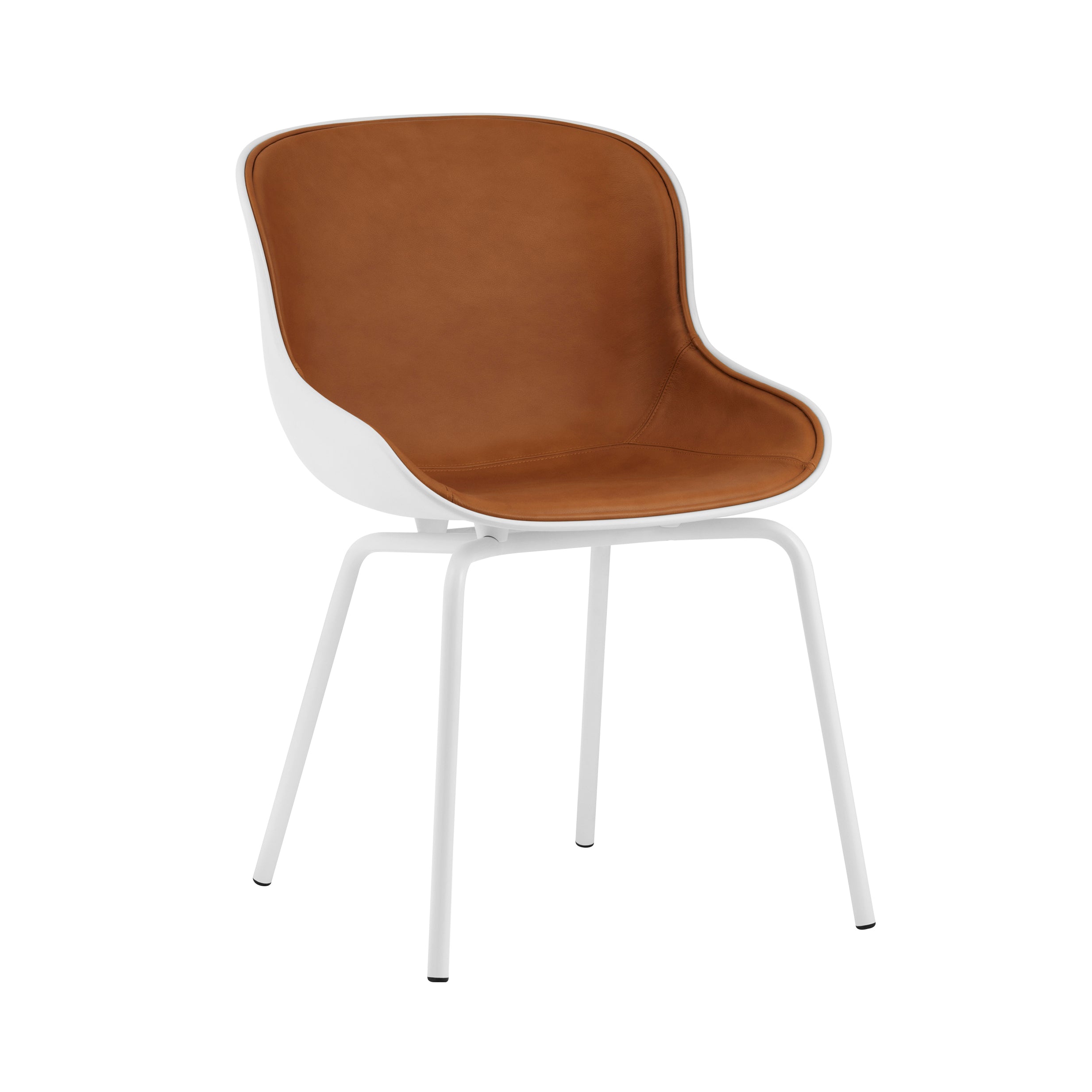 Hyg Chair: Steel Base + Front Upholstered + White