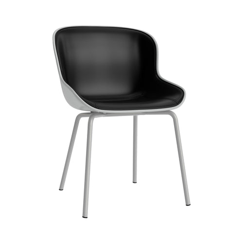 Hyg Chair: Steel Base + Front Upholstered + Grey