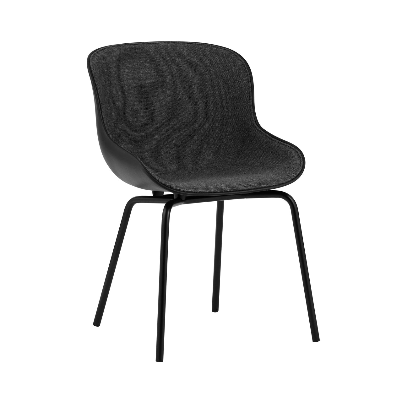 Hyg Chair: Steel Base + Front Upholstered + Black