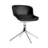 Hyg 4 Legs Swivel Chair: Front Upholstered + Aluminum + White