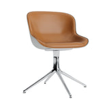 Hyg 4 Legs Swivel Chair: Front Upholstered + Aluminum + Grey