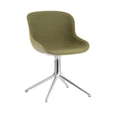 Hyg 4 Legs Swivel Chair: Front Upholstered + Aluminum + Olive