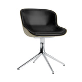 Hyg 4 Legs Swivel Chair: Front Upholstered + Aluminum + Olive