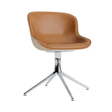 Hyg 4 Legs Swivel Chair: Front Upholstered + Aluminum + Sand