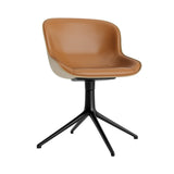 Hyg 4 Legs Swivel Chair: Front Upholstered + Black Aluminum + Sand