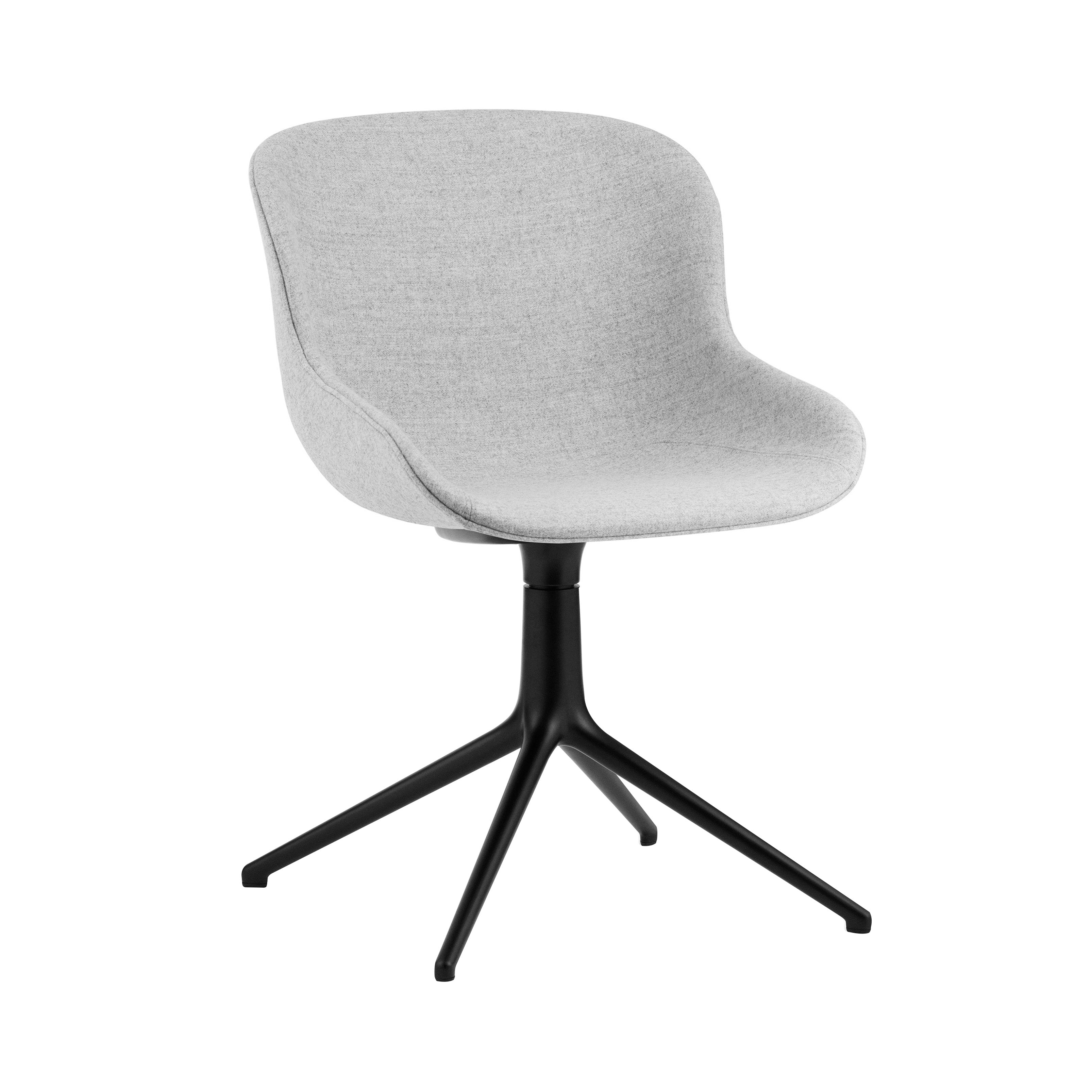 Hyg 4 Legs Swivel Chair: Fully Upholstered + Black Aluminum