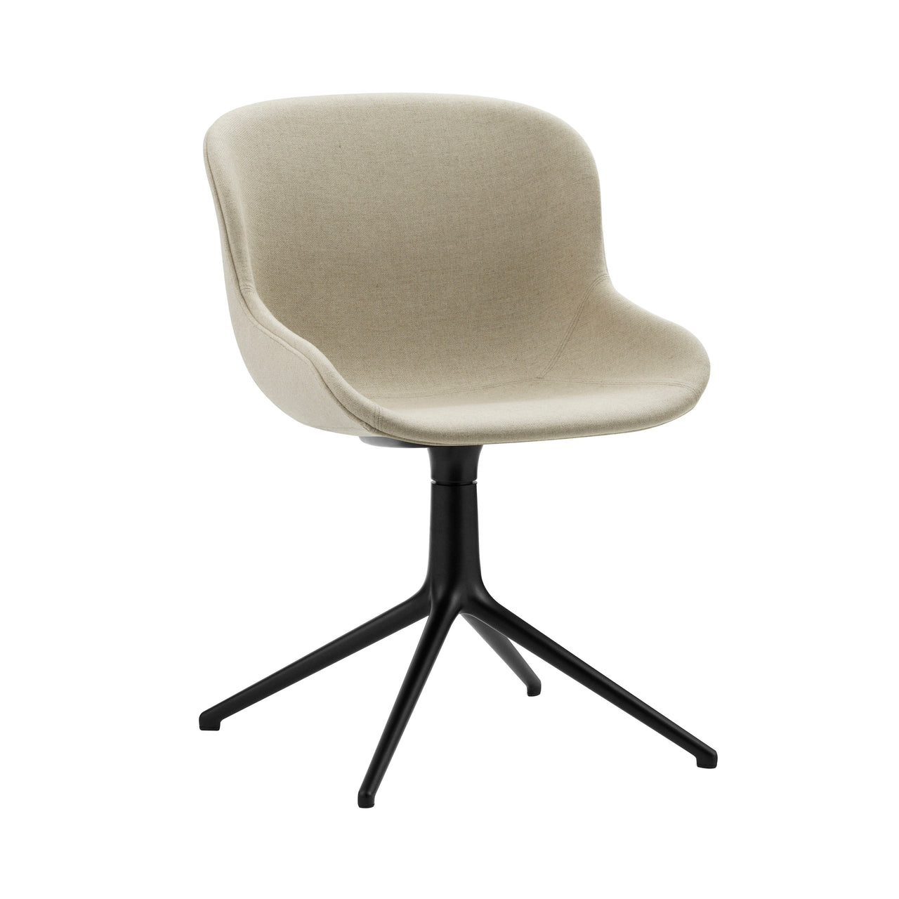Hyg 4 Legs Swivel Chair: Fully Upholstered + Black Aluminum