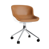 Hyg Chair Swivel 4W: Front Upholstered + Aluminum + White